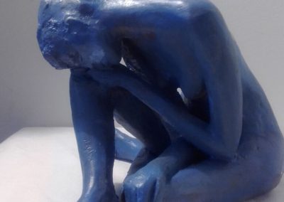 Blue Painted Female Ceramic Figure $450