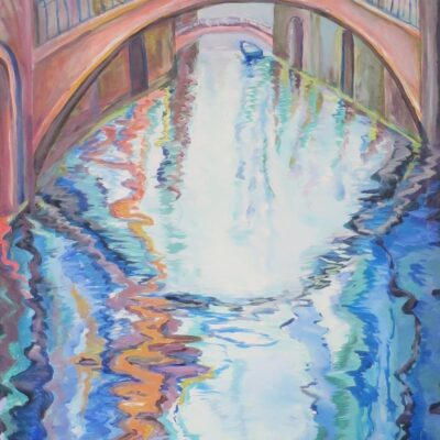 sandra jones artist, venice canal painting