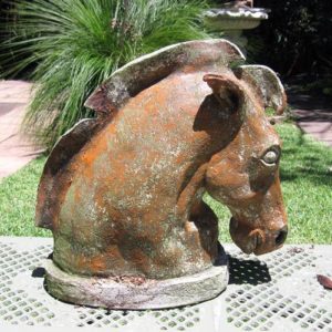 sandra jones brown black painted horse sculpture