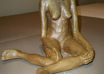 Female Gold Painted Ceramic Figure $250